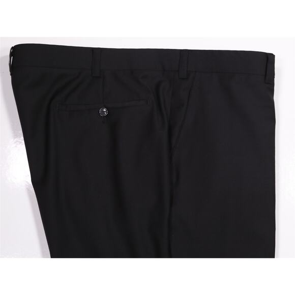 Custom Made Solid Black Super 220's Wool & Cashmere Dress Pants 42x30 - Picture 2 of 7